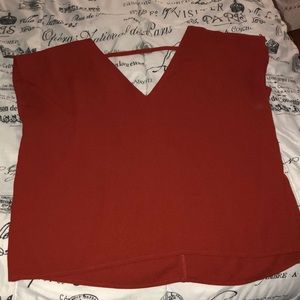Deep Orange Sleeveless Top with Open Back